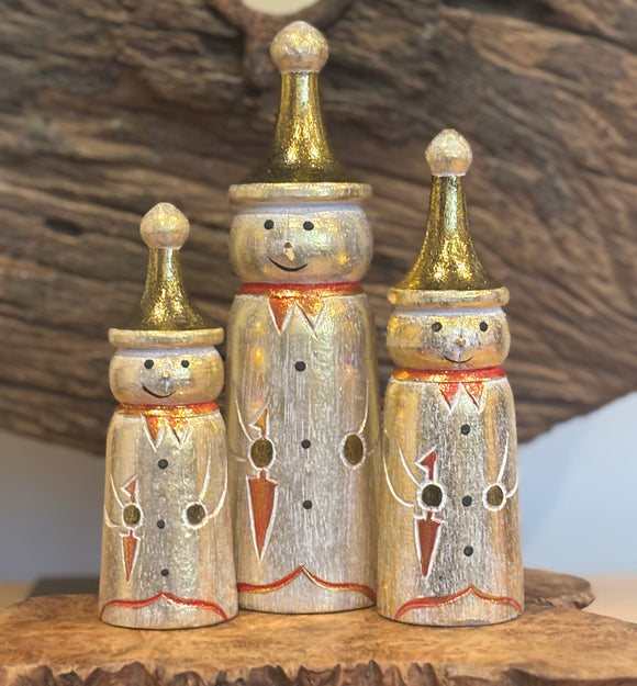 Wooden snowmen set of 3